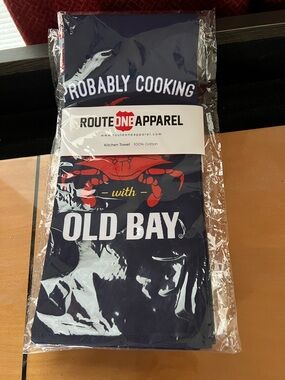 Old Bay Navy Kitchen Towel